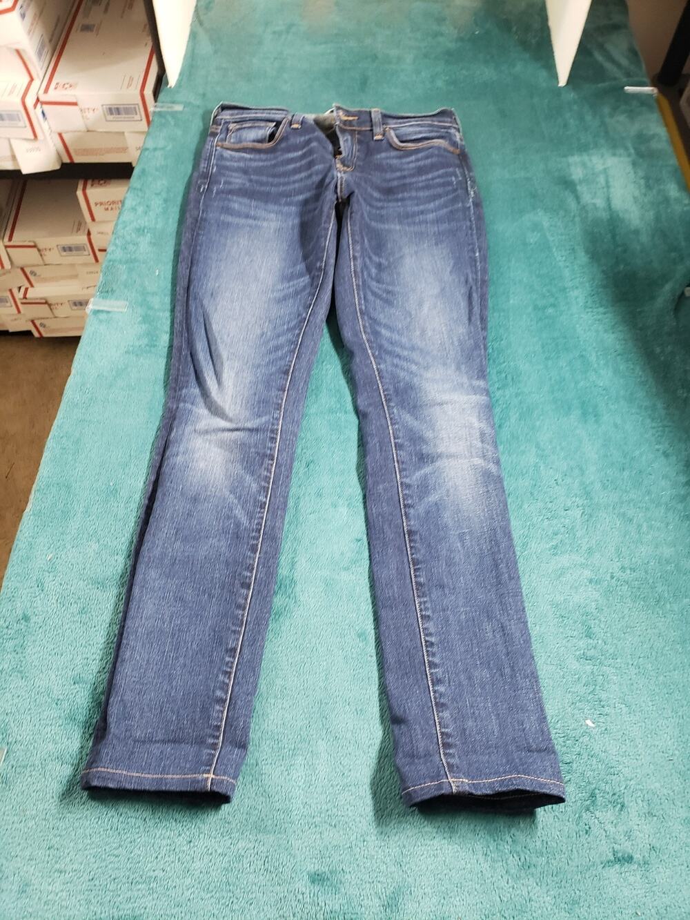 Lucky Brand Jeans Size 0 Womens Blue White Oak Cone Brooke Skinny Ankle USA